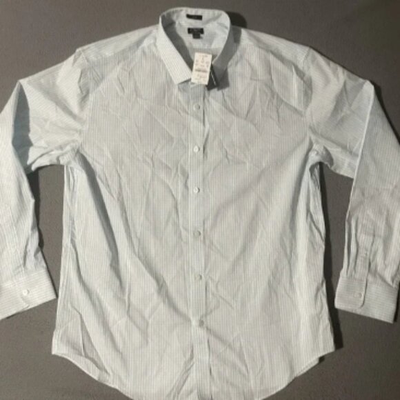 J Crew Shirt Mens XL Slim Performance Blue White Check‎ Casual Button Down $98 - Picture 1 of 7
